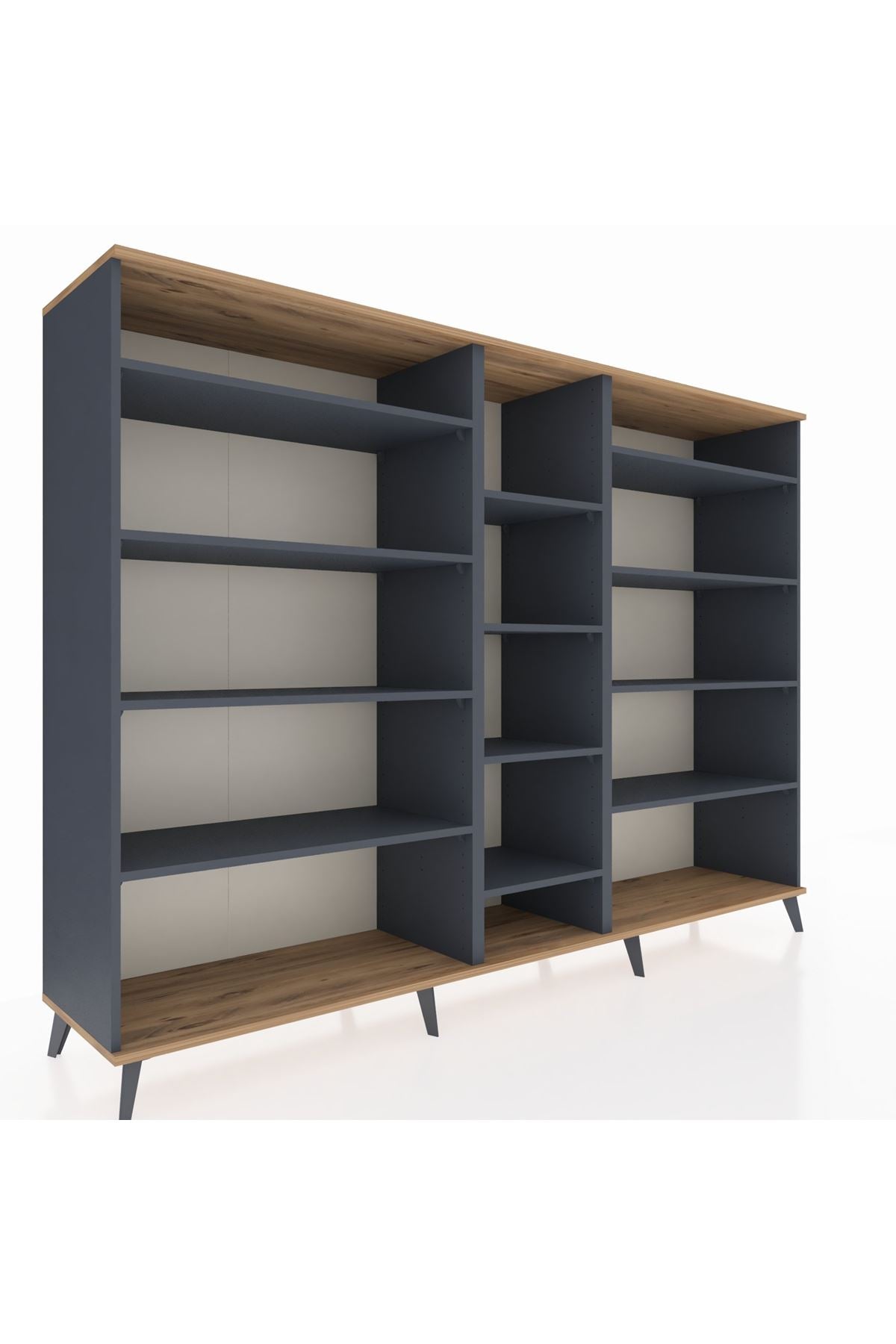 Hyperion Dolap 11 Raflı  220x44x163 Antrasit-Çam/Antrasit