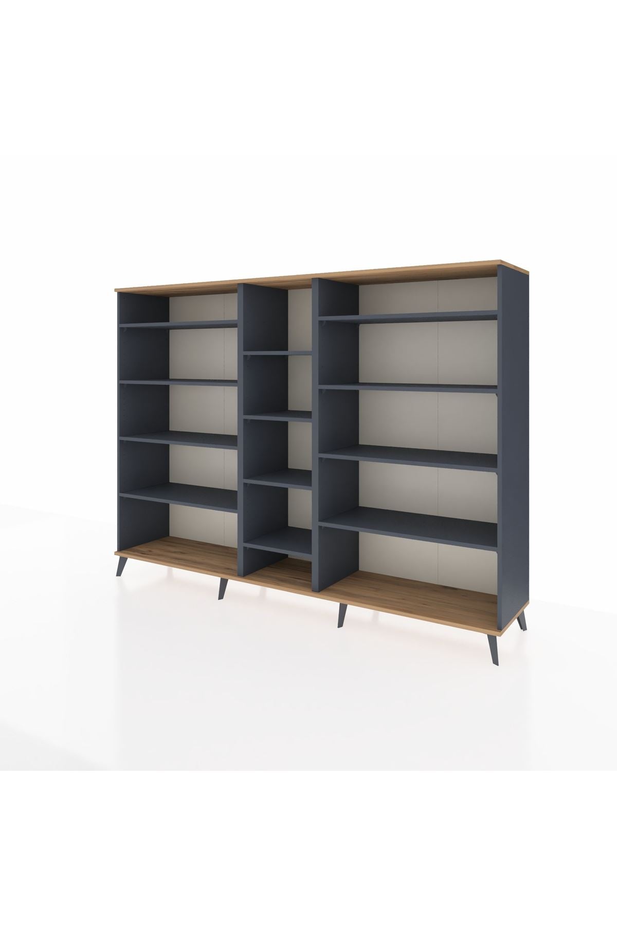 Hyperion Dolap 11 Raflı  220x44x163 Antrasit-Çam/Antrasit