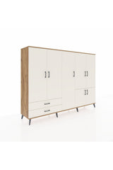 Hyperion Dolap 12 Raflı 2 Çekmeceli 7 Kapaklı 220x44x163 Çam-Aytaşı
