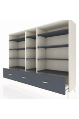 Hyperion Dolap 12 Raflı 3 Çekmeceli  220x44x163 Aytaşı-Antrasit
