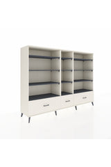 Hyperion Dolap 12 Raflı 3 Çekmeceli  220x44x163 Aytaşı-Antrasit/Aytaşı