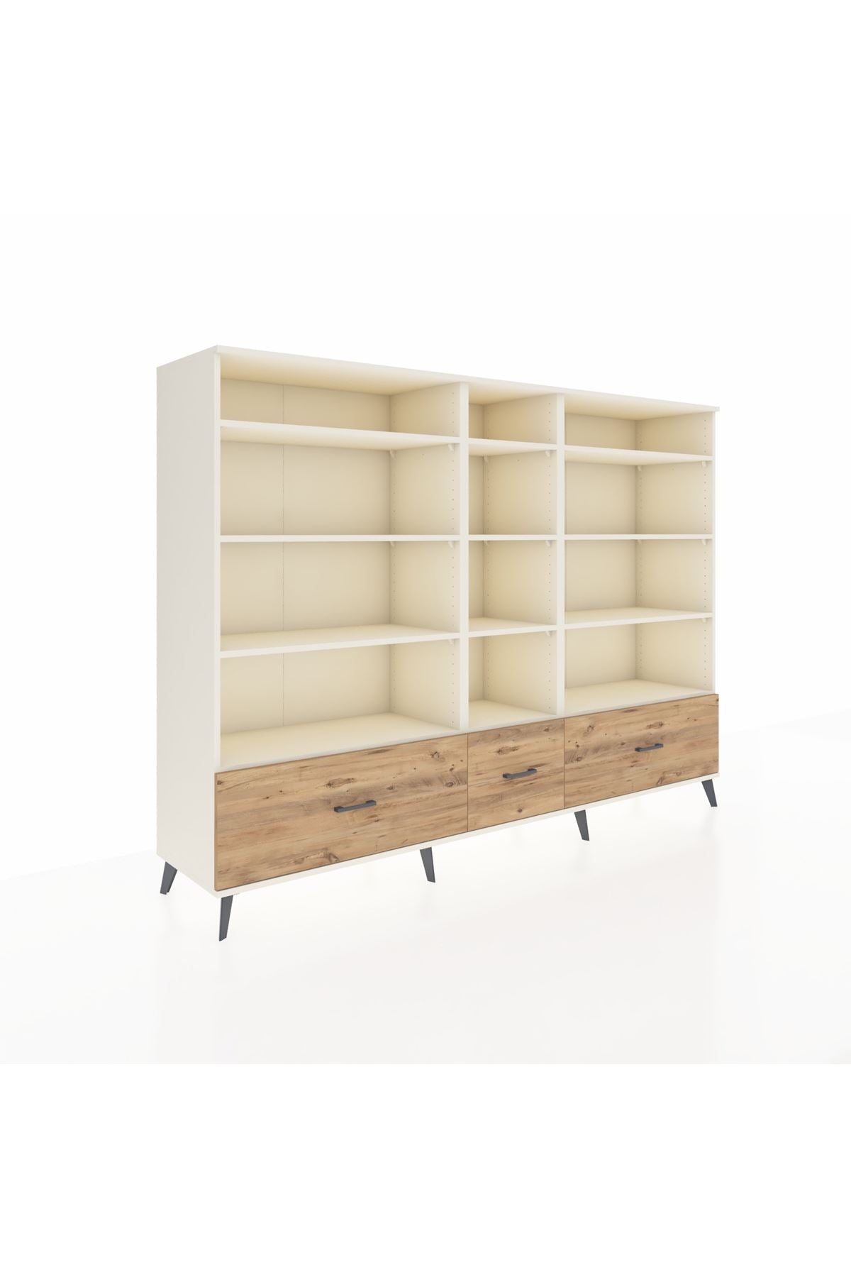 Hyperion Dolap 12 Raflı 3 Çekmeceli  220x44x163 Aytaşı-Aytaşı/Çam