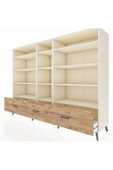 Hyperion Dolap 12 Raflı 3 Çekmeceli  220x44x163 Aytaşı-Aytaşı/Çam