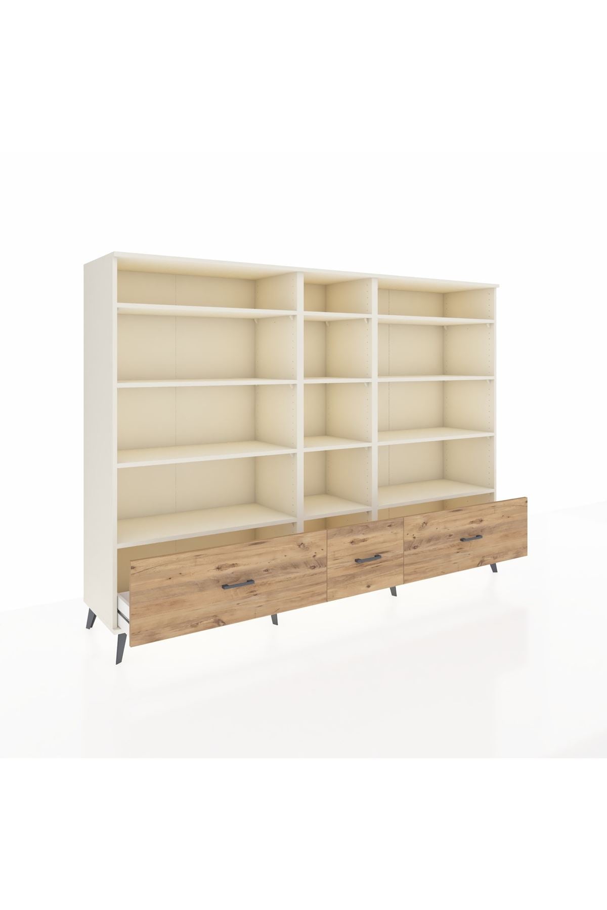 Hyperion Dolap 12 Raflı 3 Çekmeceli  220x44x163 Aytaşı-Aytaşı/Çam