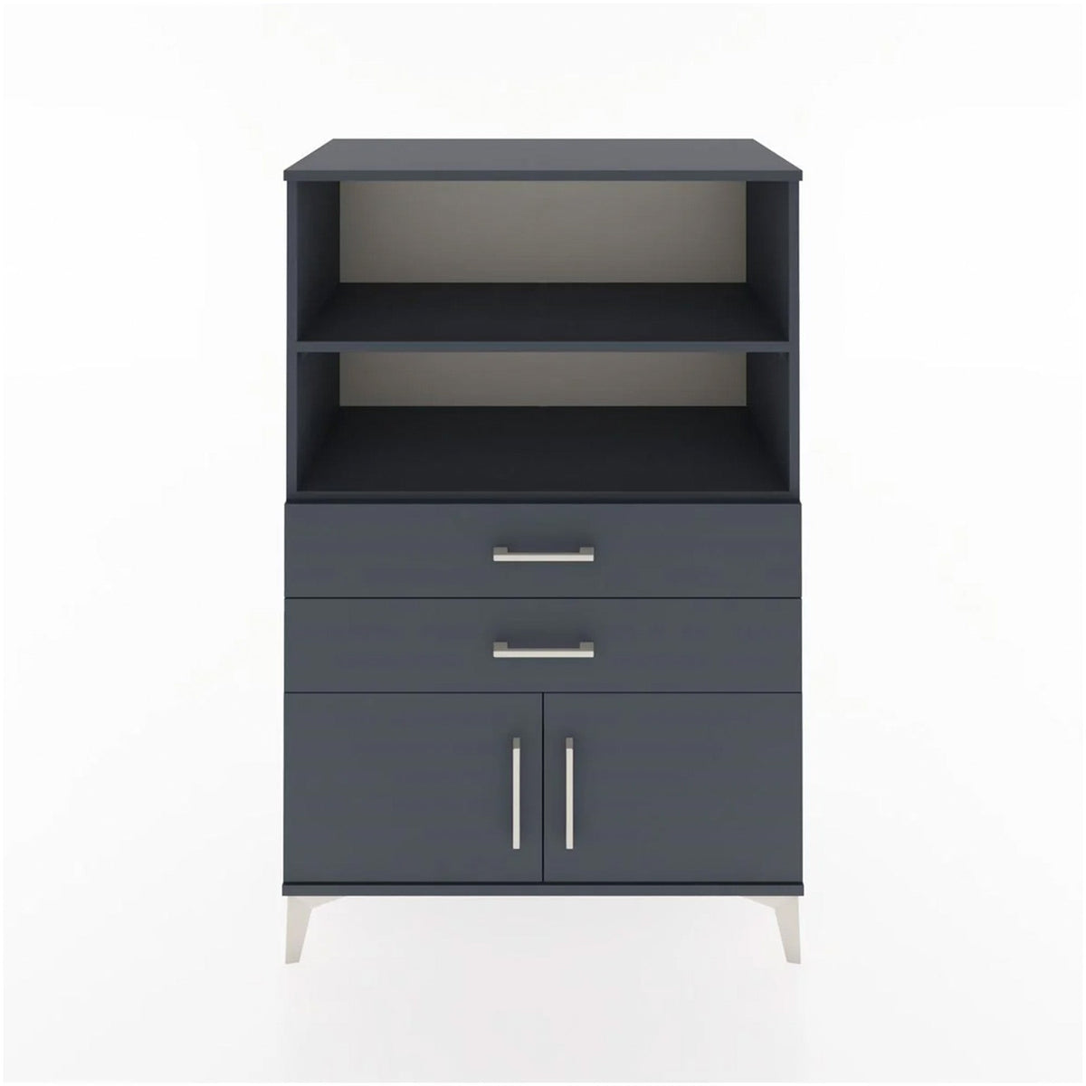 Hyperion Dolap 2 Raflı 2 Çekmeceli 2 Kapaklı 88x44x134 Antrasit-Antrasit