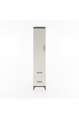 Hyperion Dolap 2 Raflı 2 Çekmeceli Tek Askılı 44x44x221 Antrasit-Aytaşı