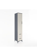 Hyperion Dolap 2 Raflı 2 Çekmeceli Tek Askılı 44x44x221 Antrasit-Aytaşı