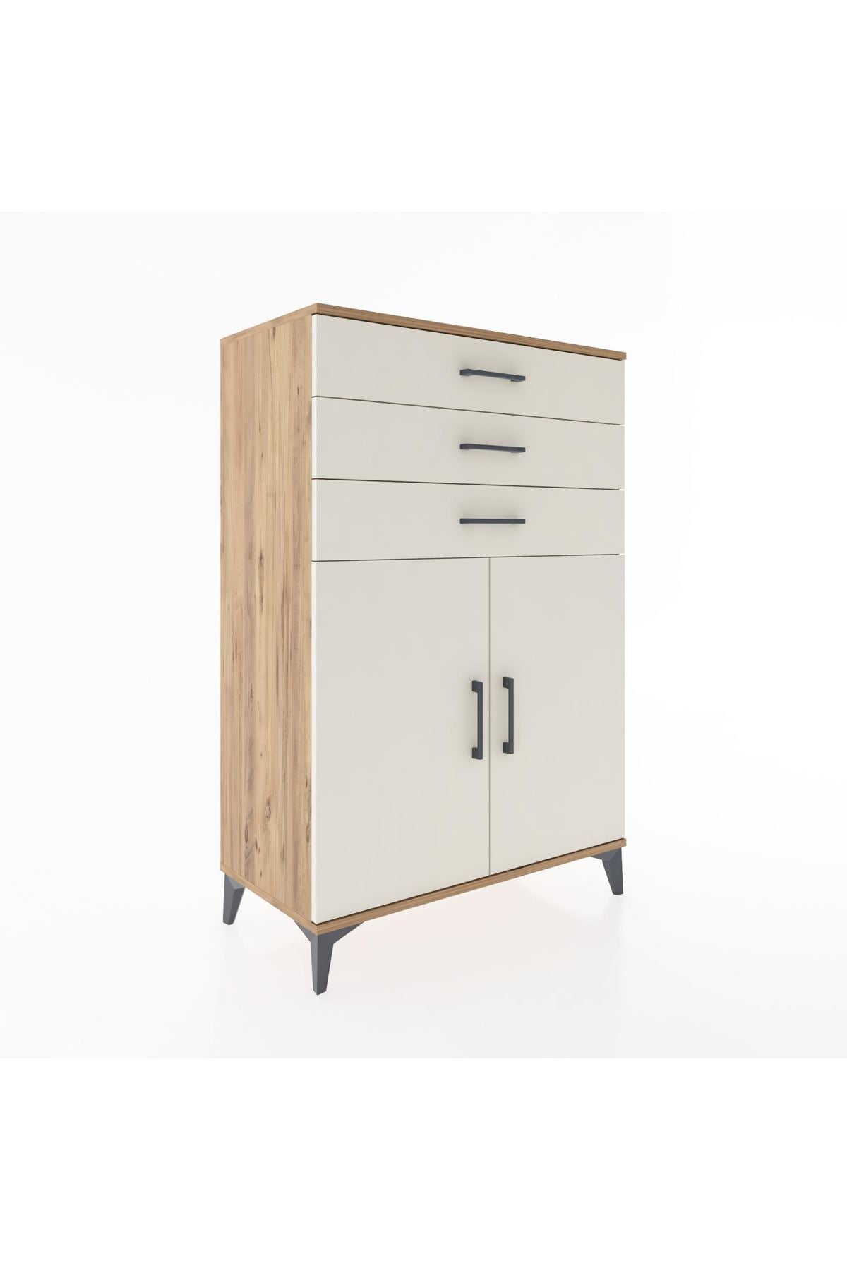 Hyperion Dolap 3 Çekmeceli 2 Kapaklı 88x44x134 Çam-Aytaşı