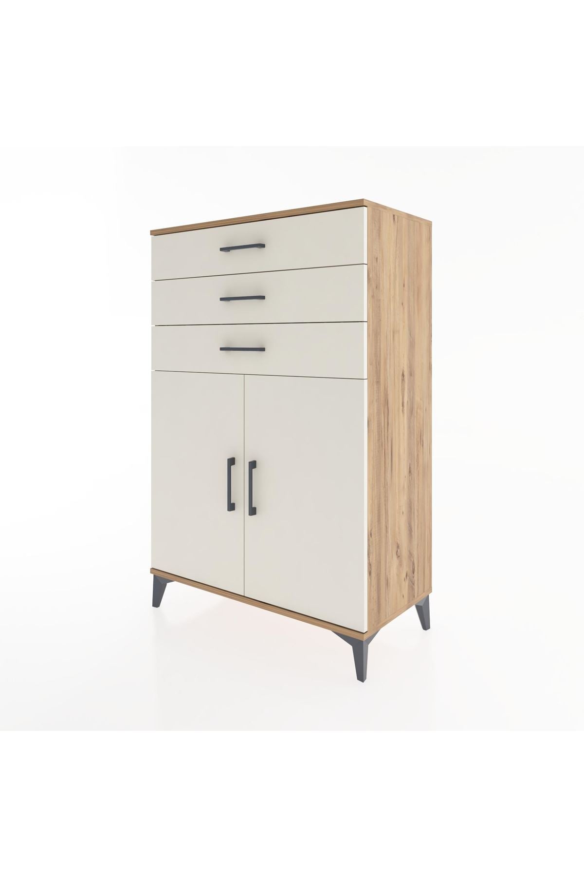Hyperion Dolap 3 Çekmeceli 2 Kapaklı 88x44x134 Çam-Aytaşı