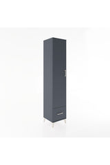 Hyperion Dolap 3 Raflı Tek Çekmeceli Tek Askılı 44x44x221 Antrasit-Antrasit
