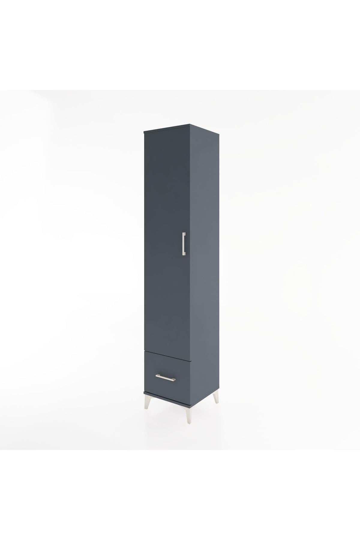 Hyperion Dolap 3 Raflı Tek Çekmeceli Tek Askılı 44x44x221 Antrasit-Antrasit