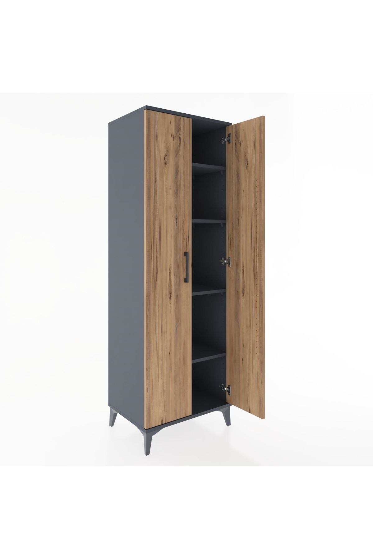 Hyperion Dolap 4 Raflı 60x44x182 Antrasit-Çam