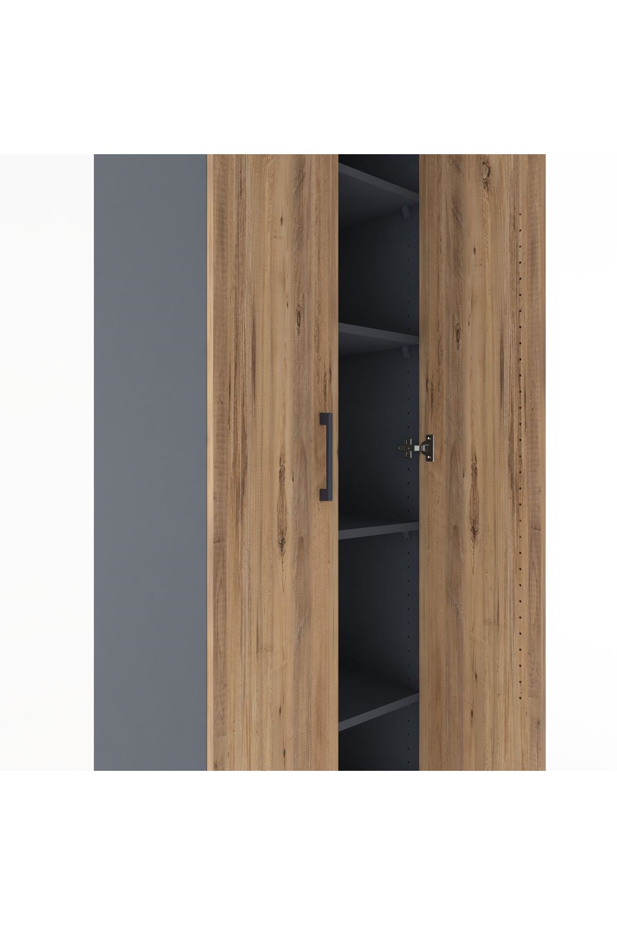 Hyperion Dolap 4 Raflı 60x44x182 Antrasit-Çam