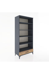 Hyperion Dolap 5 Raflı Tek Çekmeceli 88x44x195 Antrasit-Çam