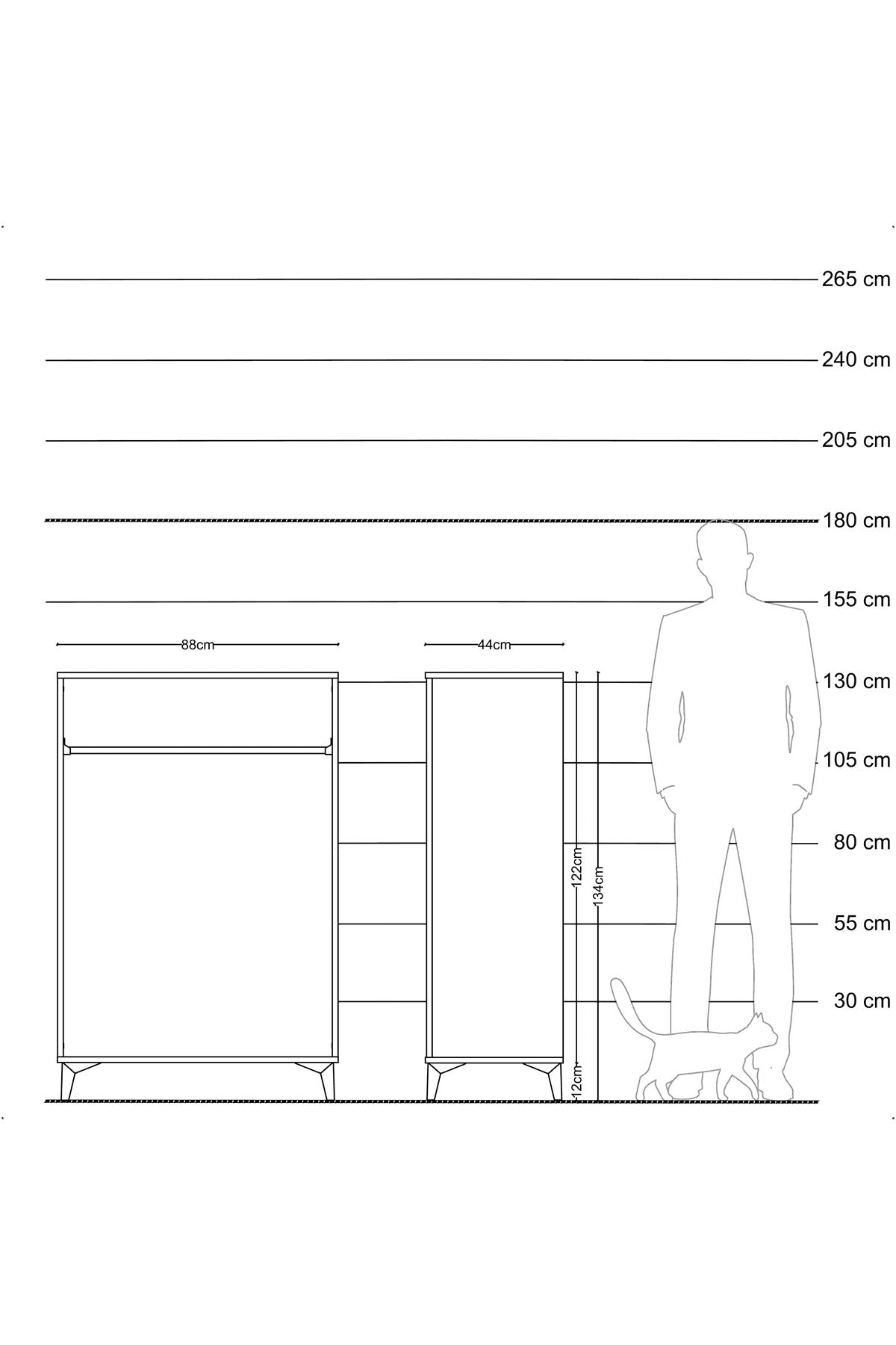 Hyperion Dolap Tek Askılı 88x44x134 Çam-Çam