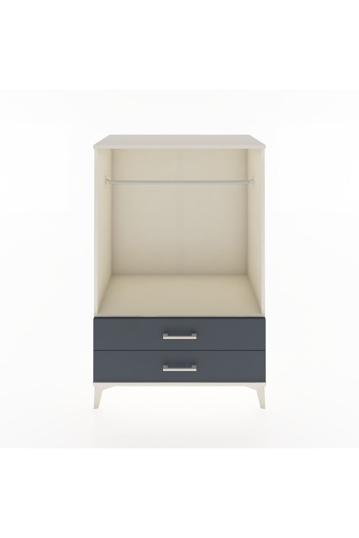 Hyperion Dolap Tek Raflı 2 Çekmeceli Tek Askılı 88x44x134 Aytaşı-Antrasit