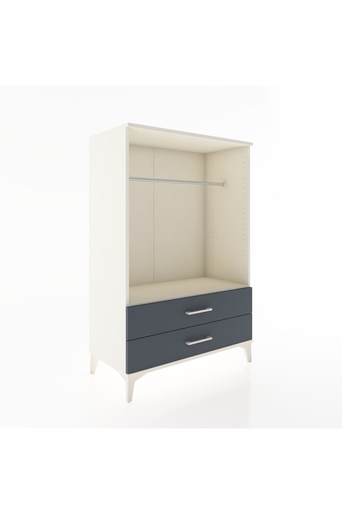 Hyperion Dolap Tek Raflı 2 Çekmeceli Tek Askılı 88x44x134 Aytaşı-Antrasit