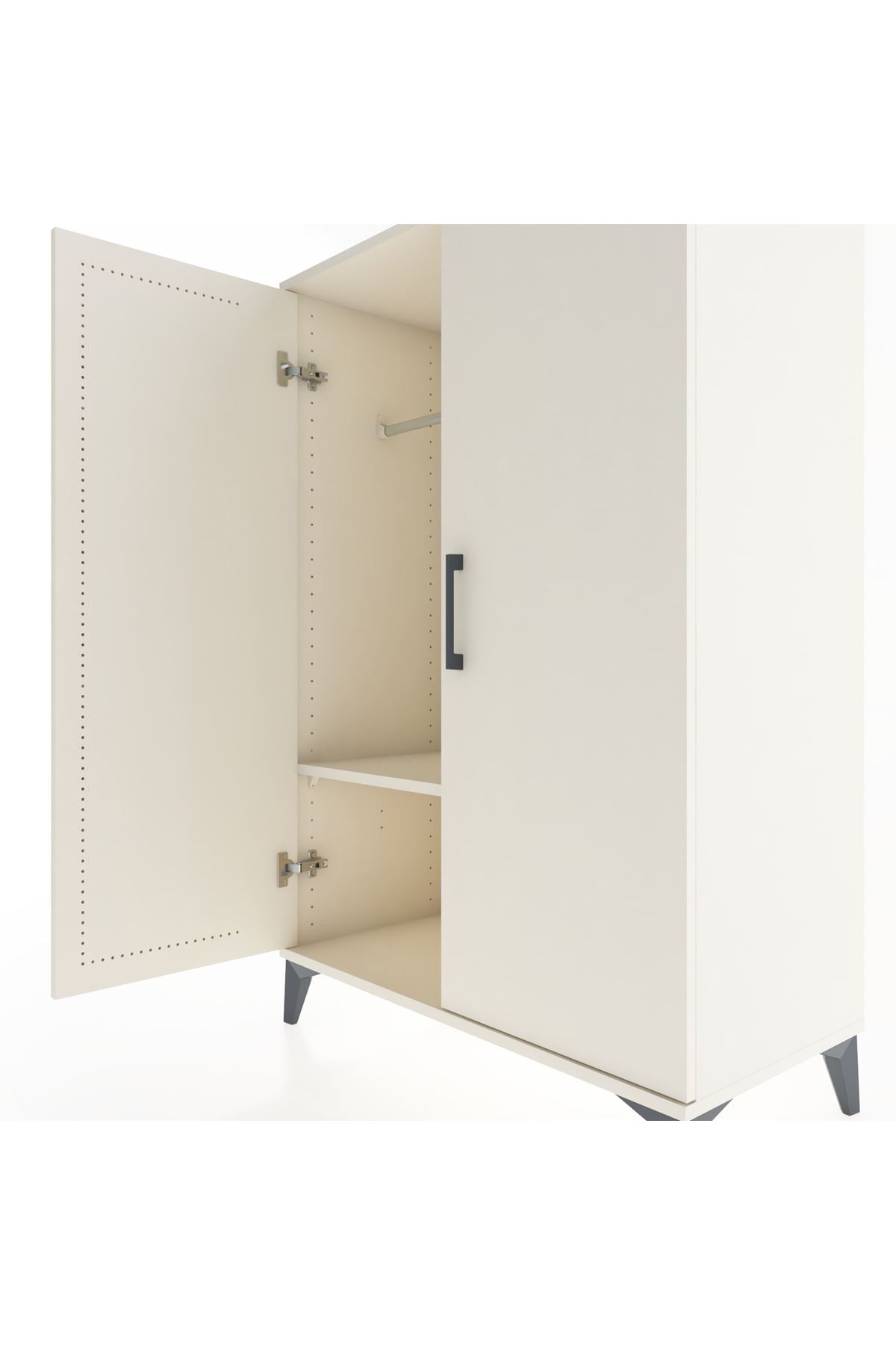 Hyperion Dolap Tek Raflı 2 Kapaklı Tek Askılı 88x44x134 Aytaşı-Aytaşı
