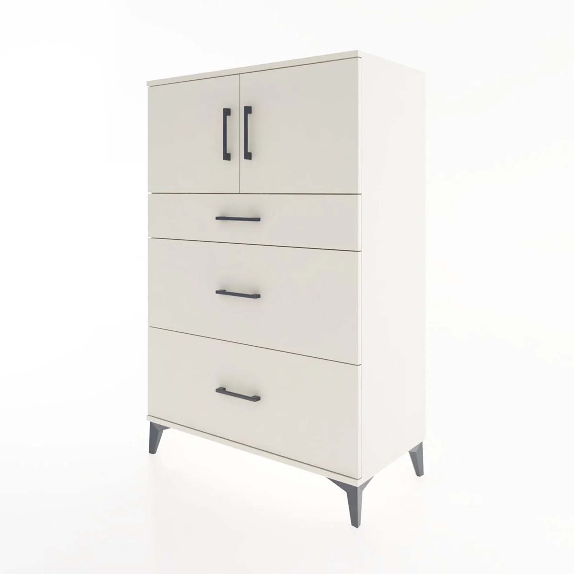 Hyperion Dolap Tek Raflı 3 Çekmeceli 2 Kapaklı 88x44x134 Aytaşı-Aytaşı