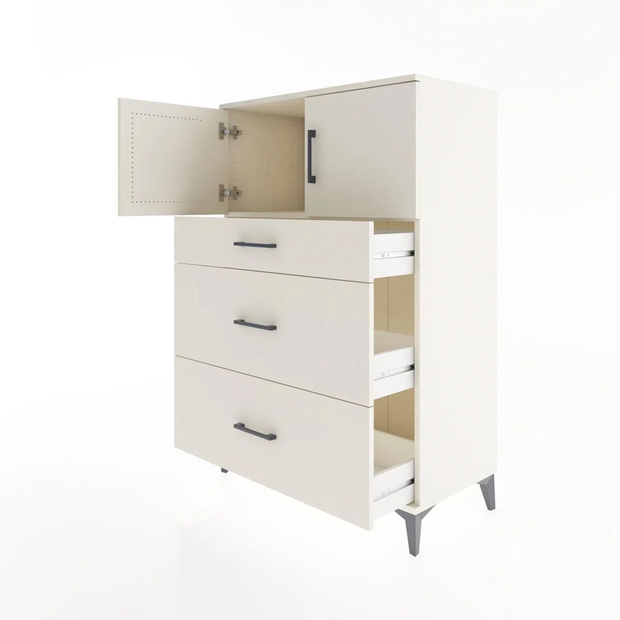 Hyperion Dolap Tek Raflı 3 Çekmeceli 2 Kapaklı 88x44x134 Aytaşı-Aytaşı