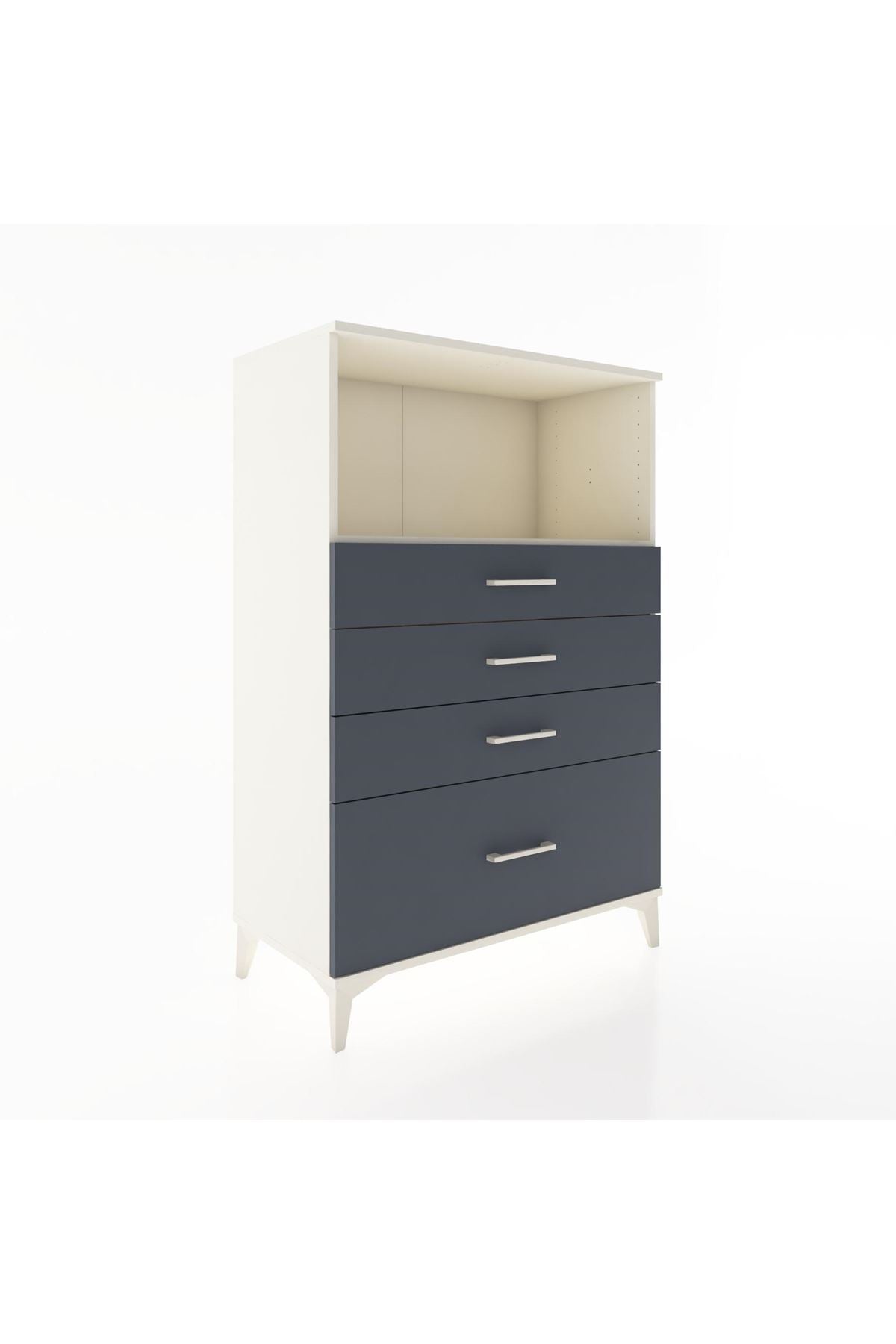 Hyperion Dolap Tek Raflı 4 Çekmeceli 88x44x134 Aytaşı-Antrasit