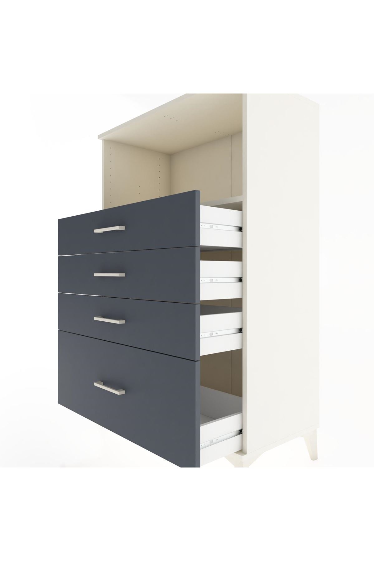 Hyperion Dolap Tek Raflı 4 Çekmeceli 88x44x134 Aytaşı-Antrasit