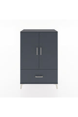 Hyperion Dolap Tek Raflı Tek Çekmeceli Tek Askılı 88x44x134 Antrasit-Antrasit