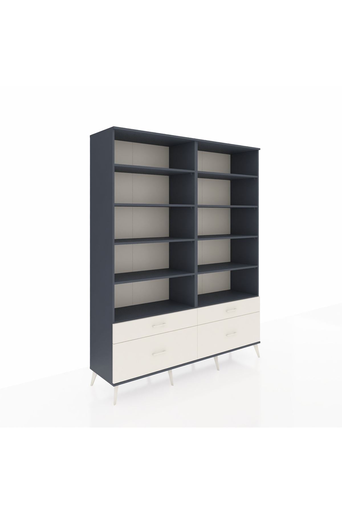 Hyperion Gardrop 10 Raflı 4 Çekmeceli 4 Kapaklı 176x44x221 Antrasit-Antrasit/Aytaşı