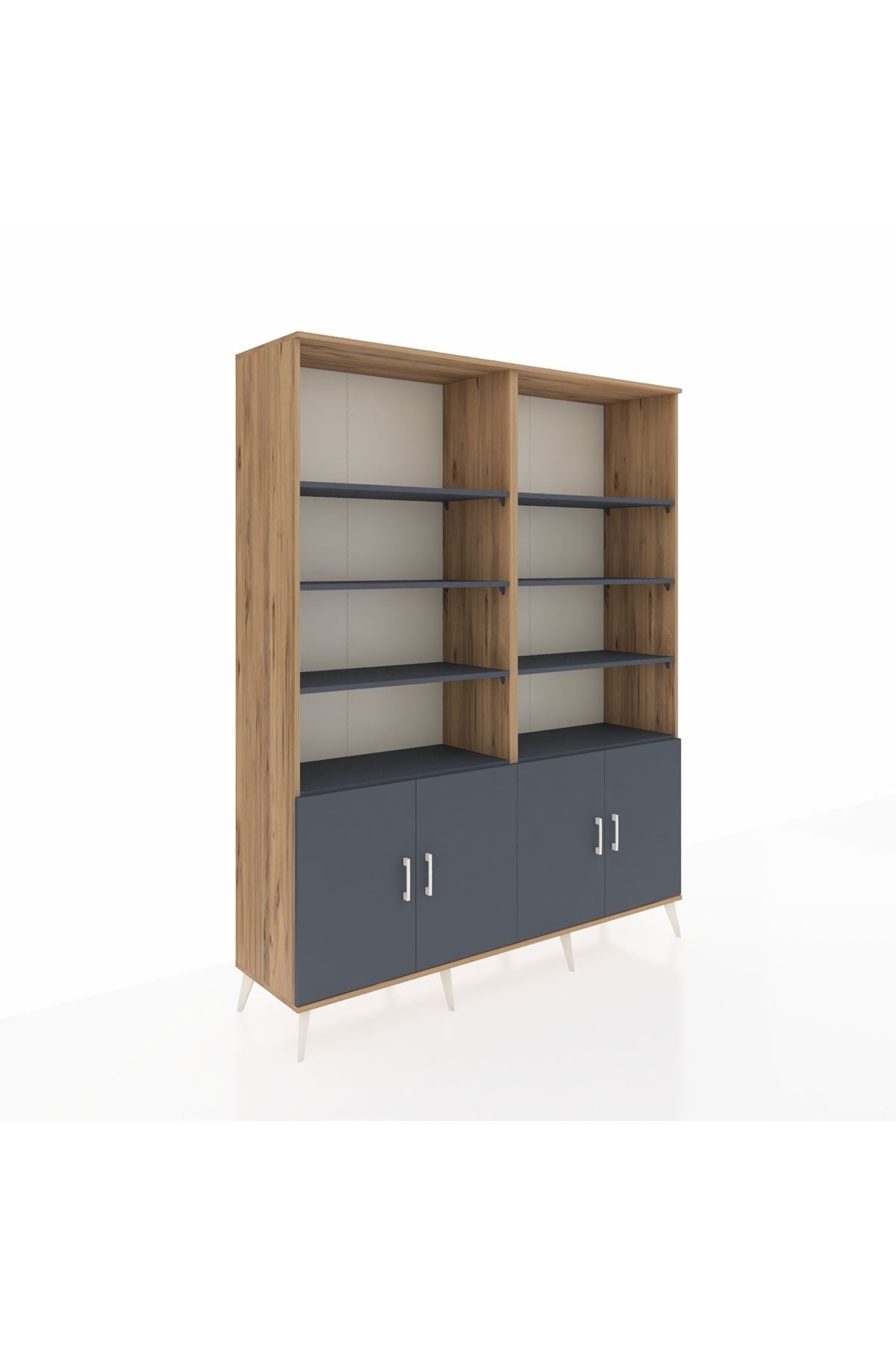 Hyperion Gardrop 10 Raflı 4 Kapaklı 176x44x221 Çam-Antrasit