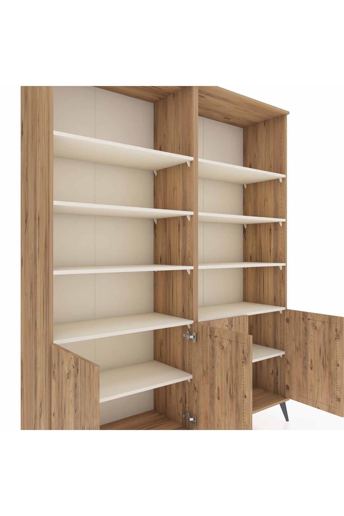 Hyperion Gardrop 10 Raflı 4 Kapaklı 176x44x221 Çam-Çam/Aytaşı