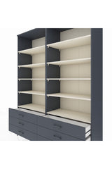 Hyperion Gardrop 10 Raflı 6 Çekmeceli  176x44x221 Antrasit-Aytaşı/Antrasit