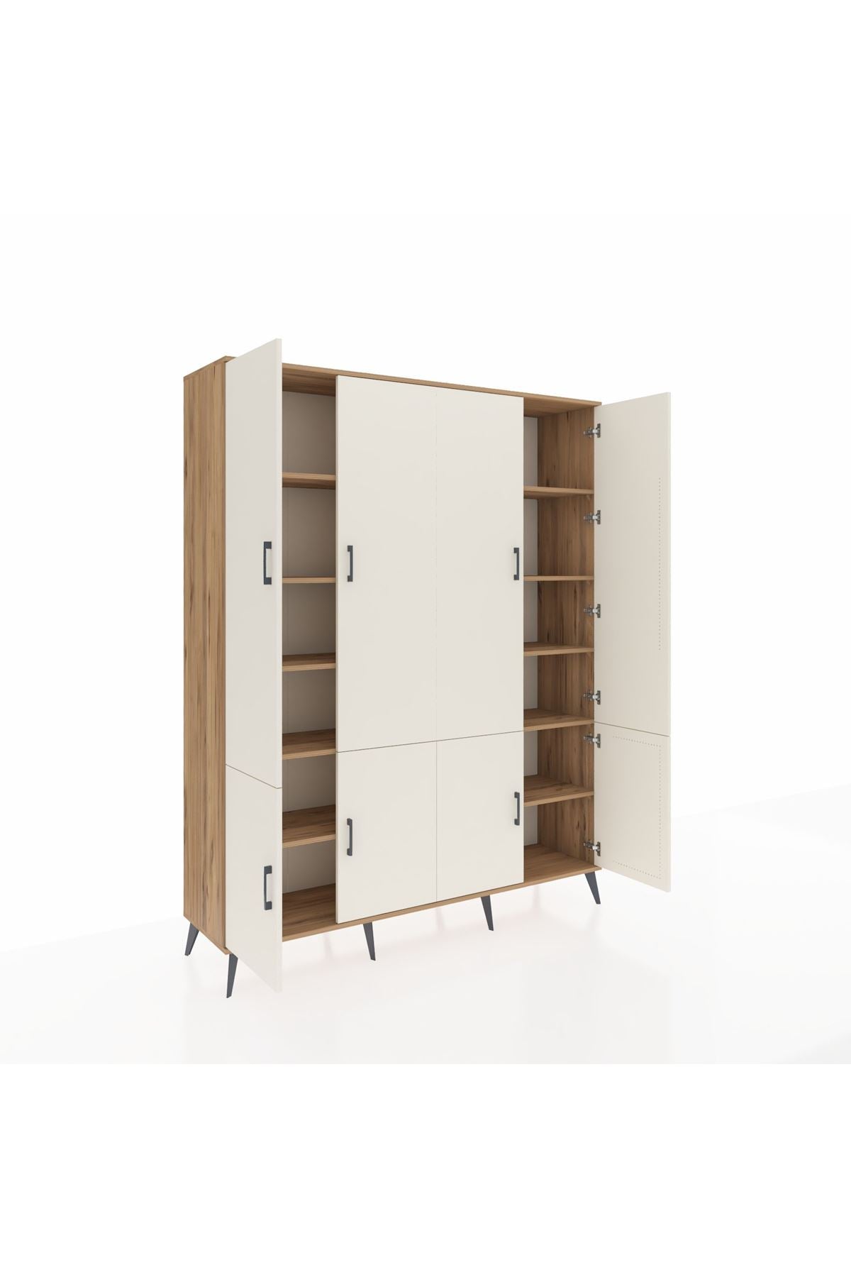 Hyperion Gardrop 10 Raflı 8 Kapaklı 176x44x221 Çam-Aytaşı/Çam