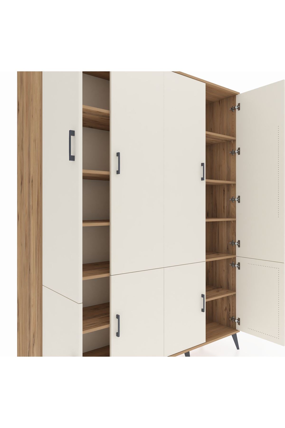 Hyperion Gardrop 10 Raflı 8 Kapaklı 176x44x221 Çam-Aytaşı/Çam