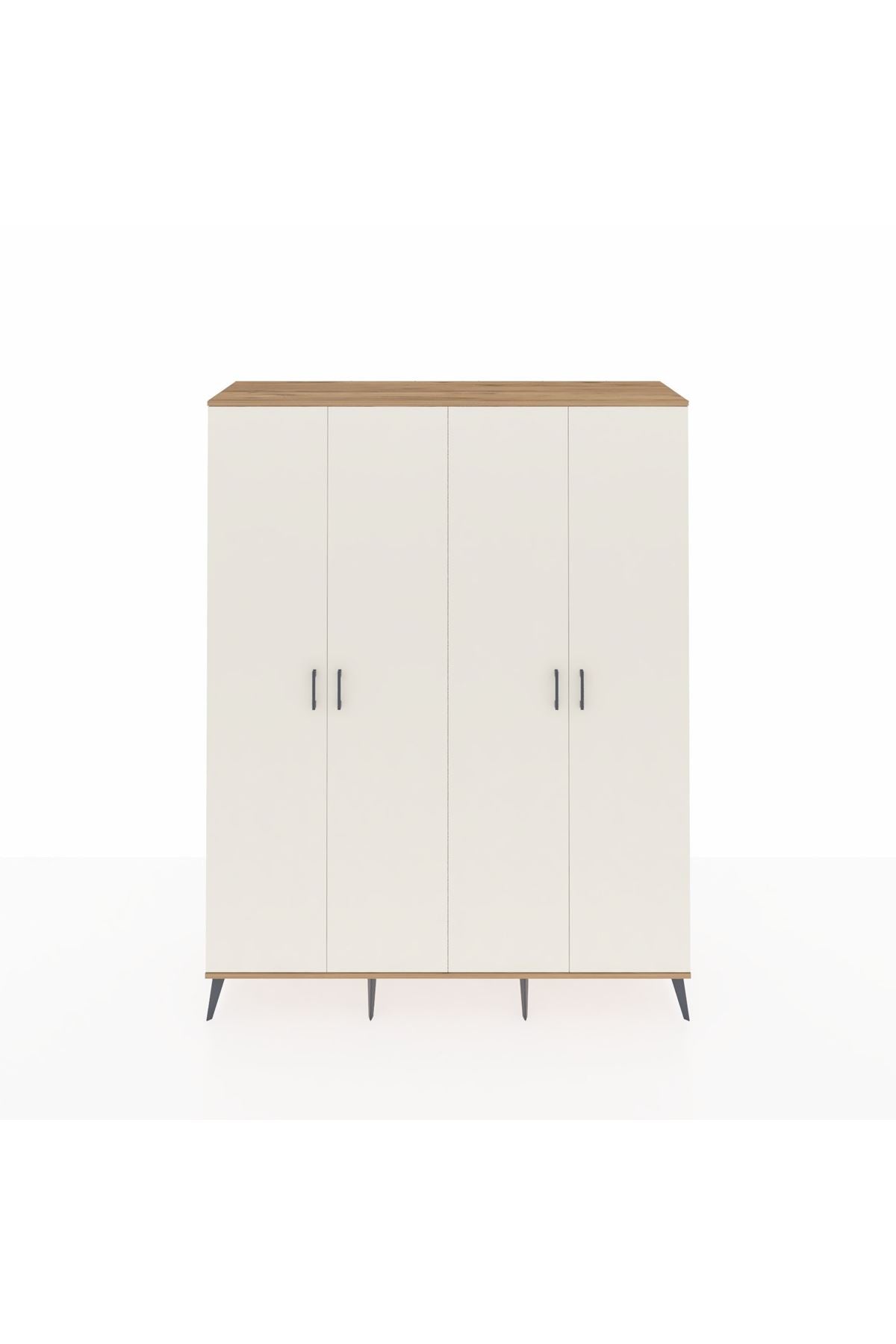 Hyperion Gardrop 4 Raflı 4 Kapaklı 4 Askılı 176x44x221 Çam-Aytaşı/Antrasit