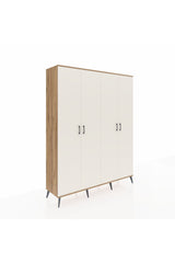 Hyperion Gardrop 4 Raflı 4 Kapaklı 4 Askılı 176x44x221 Çam-Aytaşı/Antrasit