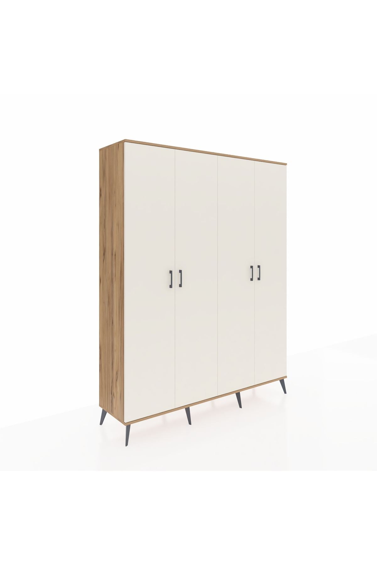 Hyperion Gardrop 4 Raflı 4 Kapaklı 4 Askılı 176x44x221 Çam-Aytaşı/Antrasit
