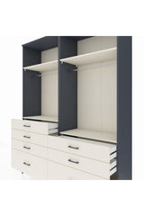 Hyperion Gardrop 4 Raflı 7 Çekmeceli 2 Askılı 176x44x221 Antrasit-Aytaşı