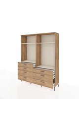 Hyperion Gardrop 4 Raflı 7 Çekmeceli 2 Askılı 176x44x221 Çam-Aytaşı/Çam