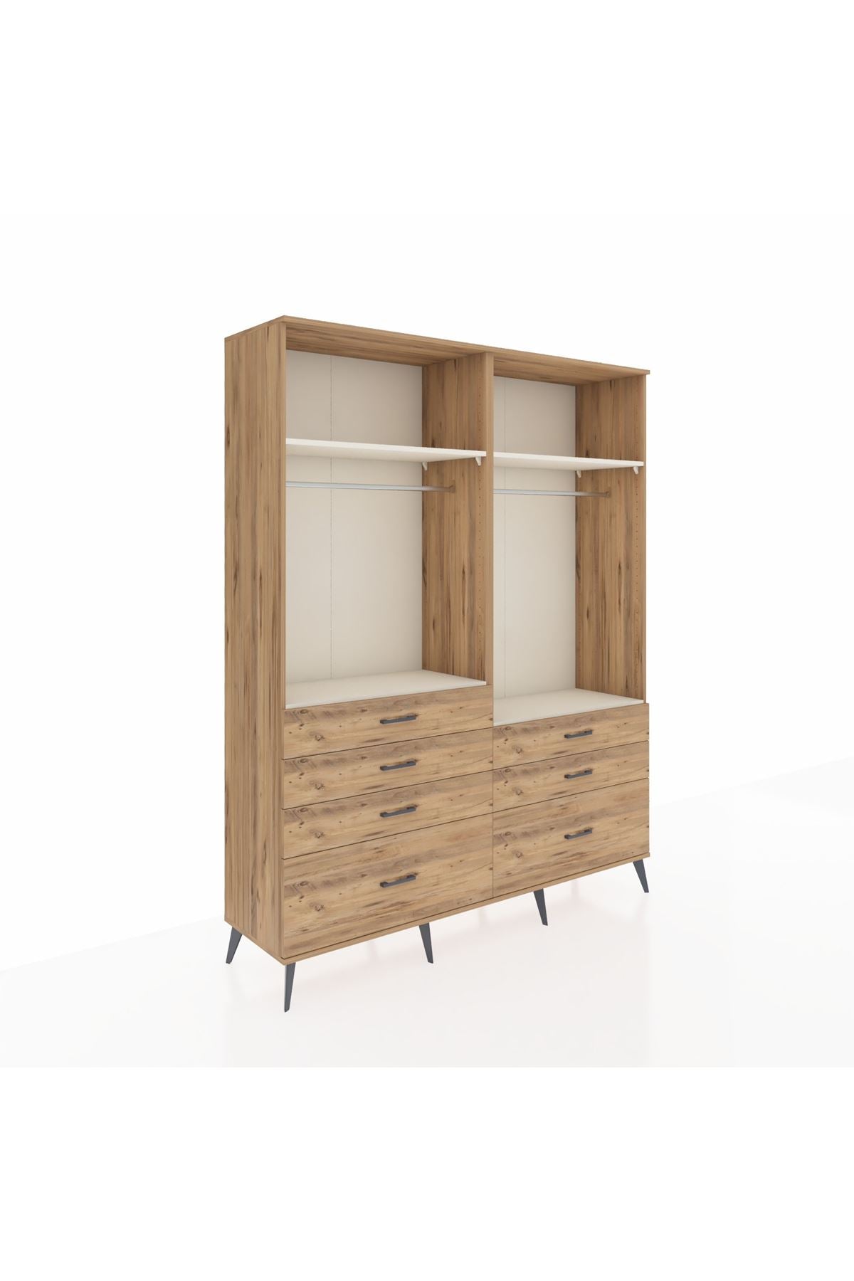 Hyperion Gardrop 4 Raflı 7 Çekmeceli 2 Askılı 176x44x221 Çam-Aytaşı/Çam