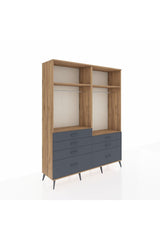 Hyperion Gardrop 4 Raflı 7 Çekmeceli 2 Askılı 176x44x221 Çam-Çam/Antrasit