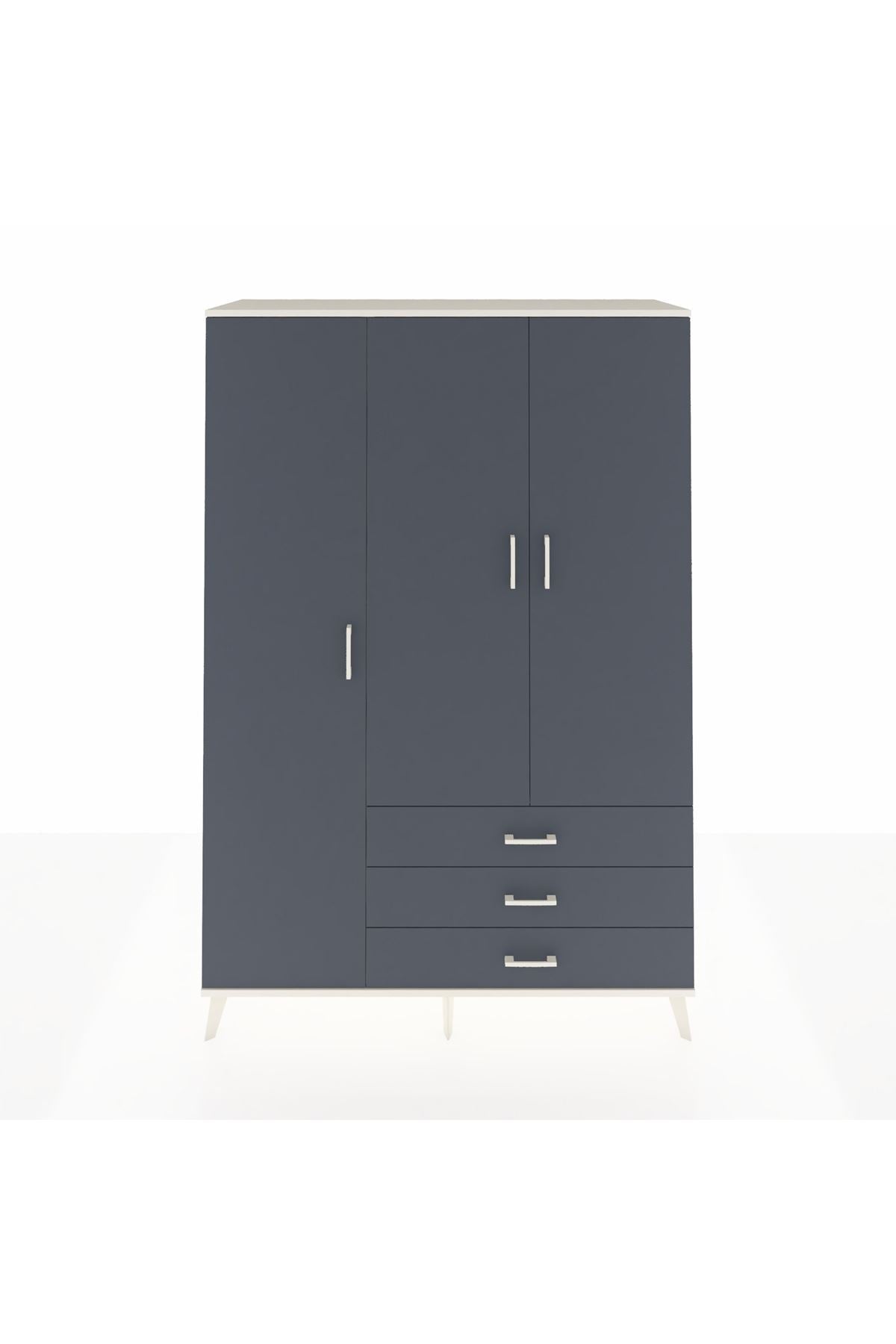 Hyperion Gardrop 6 Raflı 3 Çekmeceli Tek Askılı 132x44x195 Aytaşı-Antrasit