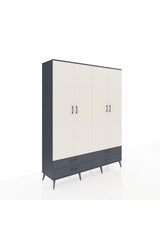 Hyperion Gardrop 6 Raflı 4 Çekmeceli 2 Askılı 176x44x221 Antrasit-Aytaşı/Antrasit