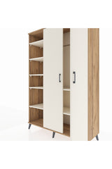 Hyperion Gardrop 7 Raflı 2 Kapaklı Tek Askılı 132x44x195 Çam-Aytaşı