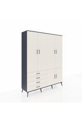 Hyperion Gardrop 7 Raflı 4 Çekmeceli Tek Askılı 176x44x221 Antrasit-Aytaşı