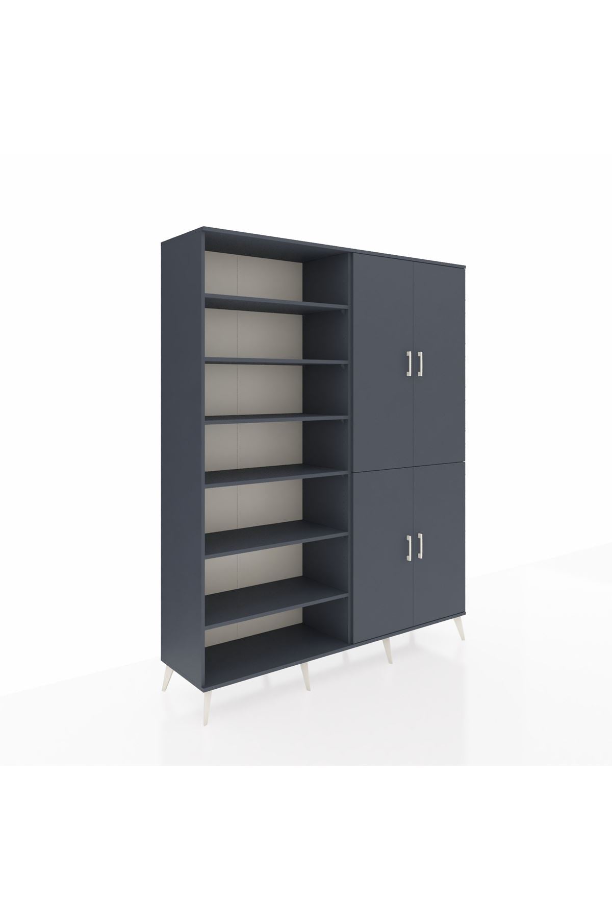 Hyperion Gardrop 8 Raflı 4 Kapaklı 2 Askılı 176x44x221 Antrasit-Antrasit