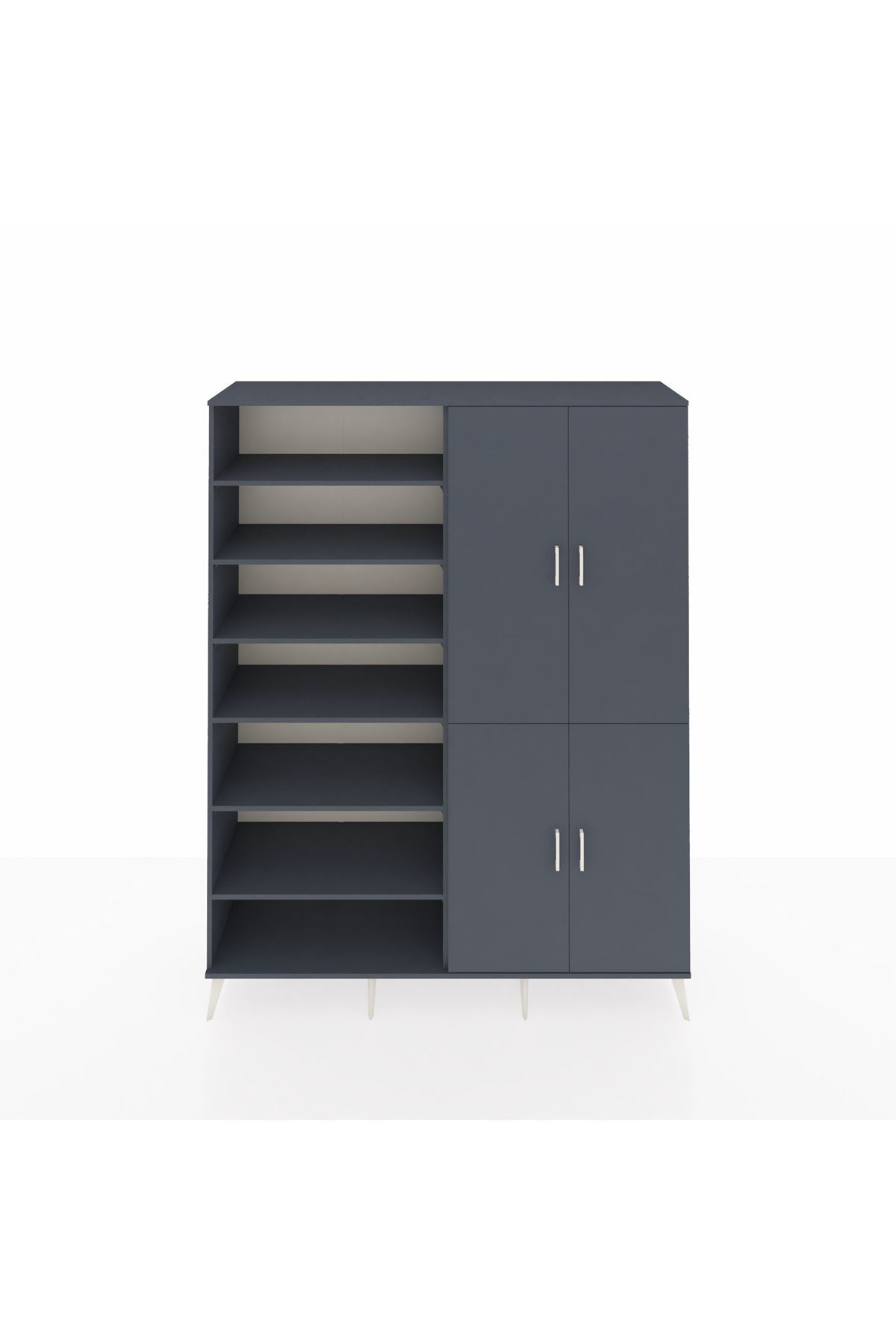 Hyperion Gardrop 8 Raflı 4 Kapaklı 2 Askılı 176x44x221 Antrasit-Antrasit