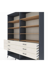 Hyperion Gardrop 8 Raflı 6 Çekmeceli  176x44x221 Antrasit-Çam/Aytaşı
