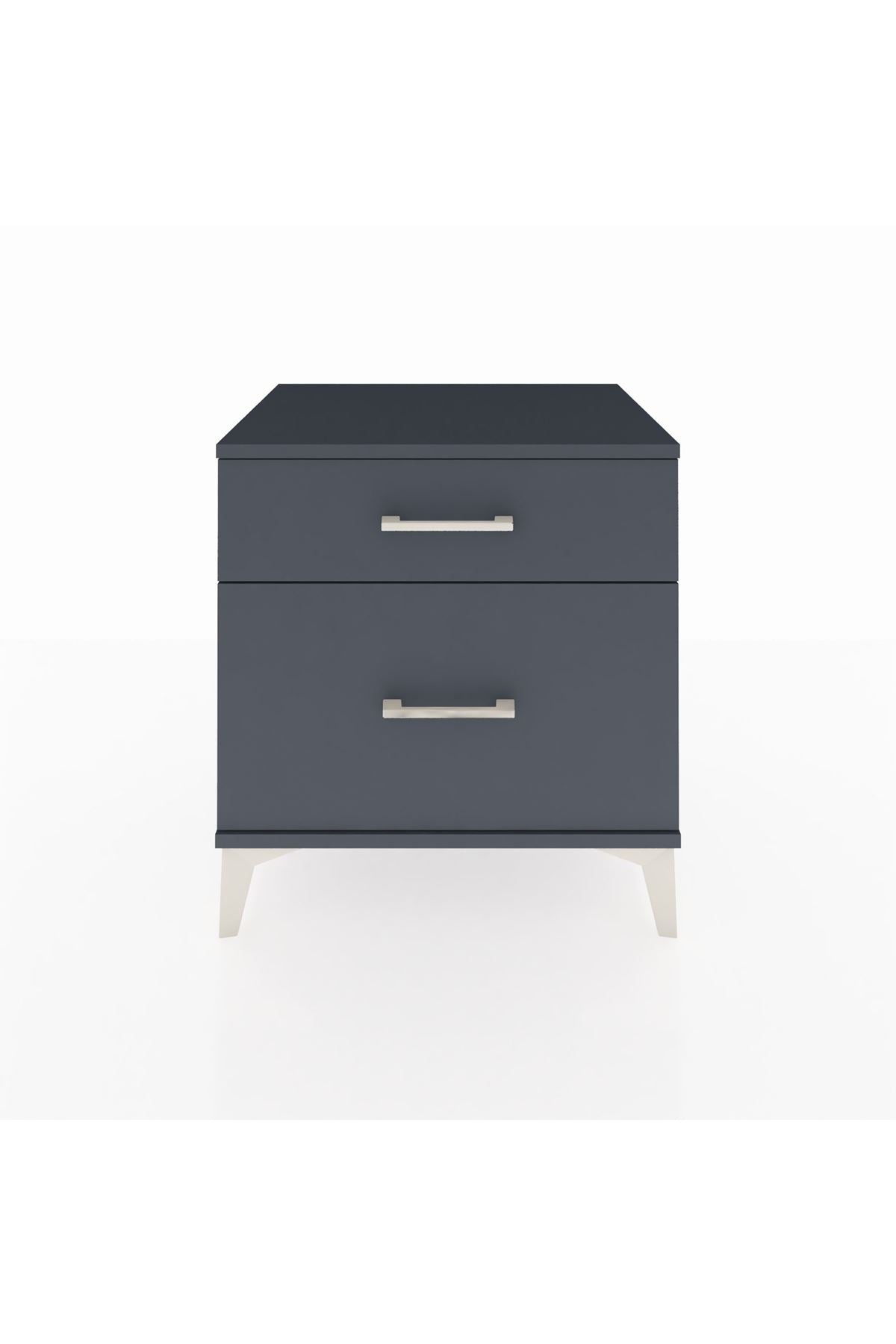 Hyperion Komodin 2 Çekmeceli 60x44x64 Antrasit-Antrasit