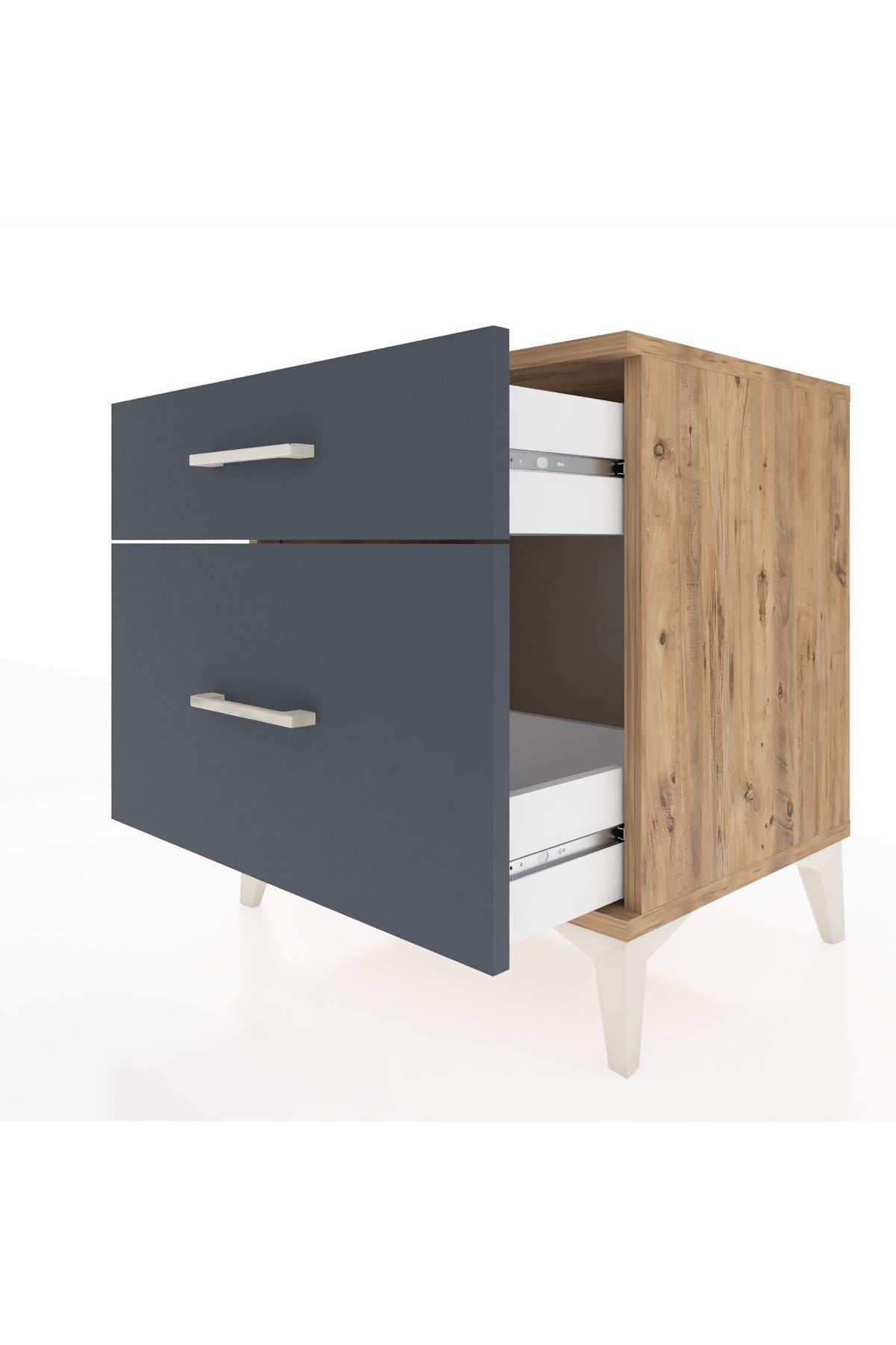 Hyperion Komodin 2 Çekmeceli 60x44x64 Çam-Antrasit