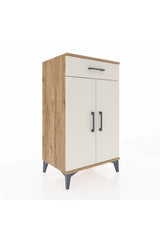 Hyperion Komodin 2 Raflı Tek Çekmeceli 2 Kapaklı 60x44x106 Çam-Aytaşı